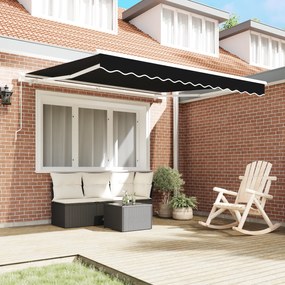 Toldo Retrátil Manual vidaXL Preto 350x250 cm