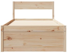 Cama sem colchão 100x200 cm madeira de pinho maciça