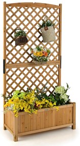 Canteiro de jardim elevado com treliça superior e lateral para jardim