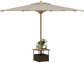 Mesa jardim c/orifício guarda-sol 55x55x46,5cm vime PE castanho