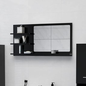Espelho Gustave com Prateleiras - Preto - Design Moderno