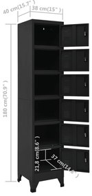 Cacifo 38x40x180 cm aço preto