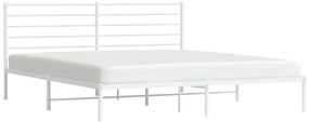 Estrutura de cama com cabeceira 193x203 cm metal branco