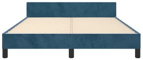 Estrutura de cama sem colchão 140x200 cm veludo azul-escuro