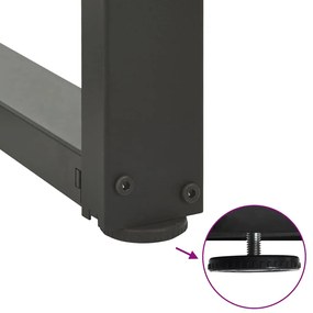 Pés para mesa de centro em forma de T, 2 peças, antracite, 70x25x(42-4