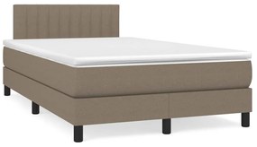 Cama boxspring c/ colchão 120x190cm tecido castanho-acinzentado