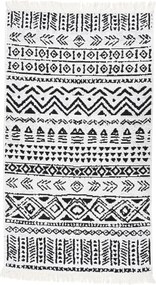 vidaXL Tapete 120x180 cm algodão preto e branco