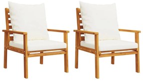 5 pcs conjunto lounge de jardim c/ almofadões acácia maciça