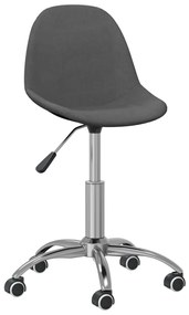 vidaXL Cadeira de jantar giratória tecido cinzento-escuro