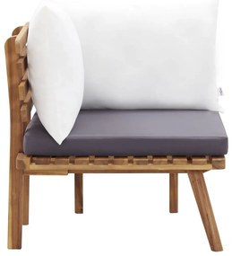 Conjunto lounge de jardim 5 pcs madeira de acácia maciça