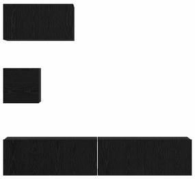 Conjunto de móvel de TV 4 pcs Carvalho preto 80 x 30 x 30 cm