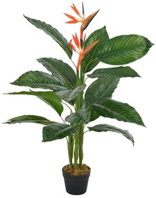 Planta estrelícia artificial com vaso 100 cm vermelho