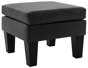 vidaXL Apoio de pés couro artificial preto