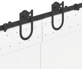 Kit de ferragens para porta deslizante 366 cm aço preto