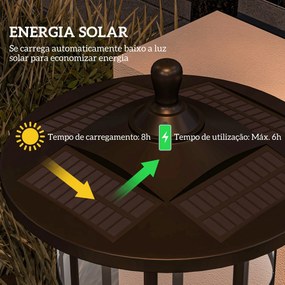 Conjunto de 2 Candeeiros Solares para Exterior – 23,5x23,5x184 cm – Es