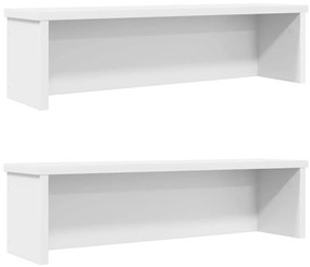 Racks de cozinha empilhável 2 pcs branco 60x15x16 cm