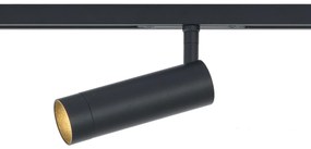 Foco moderno preto para sistema de calha monofásico GU10 35mm - Slimline Uzzy Moderno