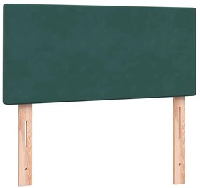 Cama com molas/colchão verde-escuro 80x210 cm veludo