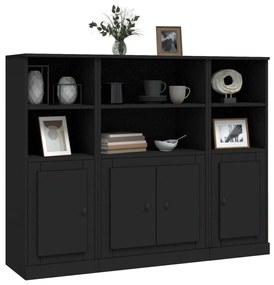 Aparadores altos 3 pcs derivados de madeira preto