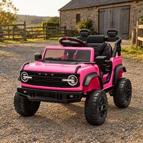 Carro elétrico para crianças 3 a 6 anos 12V Ford Bronco com tração traseira, licenciado (1 Lugar) bateria de lítio, leitor de MP3 com entrada USB, luz