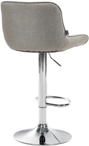 Banco de bar Vonore em tecido com estrutura cromada 85-106 x 49 x 51 cm Castanho acinzentado