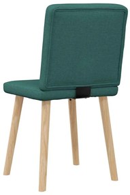 Cadeiras de jantar 2 pcs tecido verde-escuro