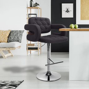 Banco de bar Dublin em tecido 62 x 103-123 x 55 cm Preto