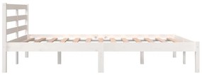 Estrutura de cama 140x190 cm pinho maciço branco