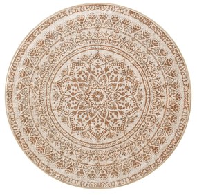 Tapete redondo 120 cm d estilo boho cappuccino bege