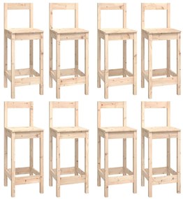 9 pcs conjunto de bar pinho maciço