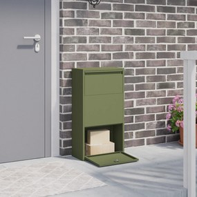 vidaXL Caixa de Entrega Verde-Azeitona 44x22x82 cm Aço