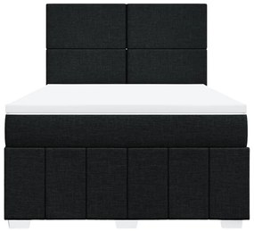 Cama com molas/colchão 160x200 cm tecido preto