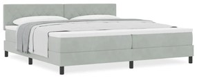 Cama Box Spring vidaXL com Colchão Cinza Claro 200x200 cm Veludo