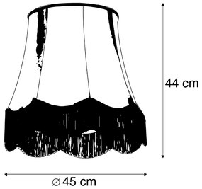 Abajur de seda preto com 45 cm cinza - vovó Retro