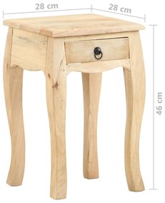 Mesa de cabeceira 28x28x46 cm madeira de mangueira maciça