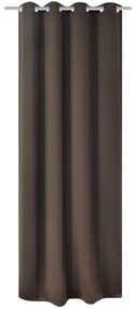 Cortinas blackout com ilhós de metal 270x245 cm castanho