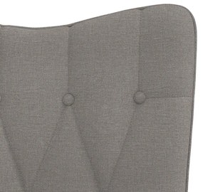 Cadeira de baloiço com banco tecido cinzento-acastanhado