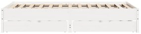 Cama sem colchão 140x190 cm madeira de pinho maciça branco