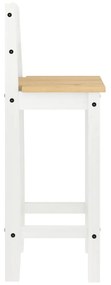 3 pcs conjunto de bar pinho maciço branco