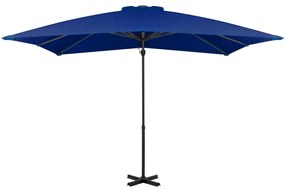Guarda-sol cantilever com poste alumínio 250x250 cm azul ciano
