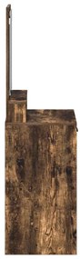 Mesa de Maquilhagem vidaXL com Gavetas em Carvalho Fumado 50x41x140 cm
