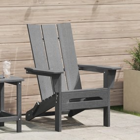 vidaXL Cadeira Adirondack Dobrável Cinzento-claro 74,5x80,5x90 cm HDPE