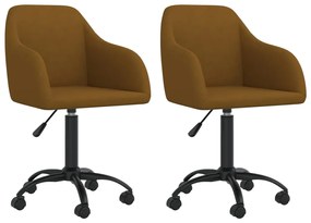 vidaXL Cadeiras de jantar giratórias 2 pcs veludo castanho