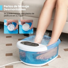 Massageador Pes com pedras e esferas de massagem removíveis Massageador Pes para bolas e vibração 33 x 39 x 18 cm Azul