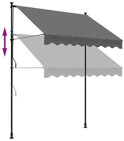 Toldo retrátil 200x150 cm tecido e aço antracite