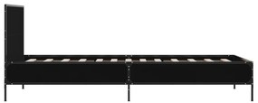 Estrutura de cama 75x190 cm derivados de madeira e metal preto