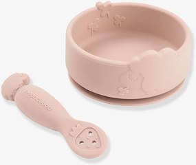 Conjunto de primeira refeição com ventosa rosa