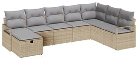 Conjunto de Sofás de Jardim vidaXL de 8 Peças com Almofadas Bege de Ra