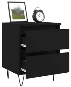 Mesa de cabeceira 40x35x50 cm derivados de madeira preto