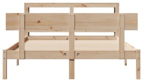 Cama sem colchão 150x200 cm madeira de pinho maciça